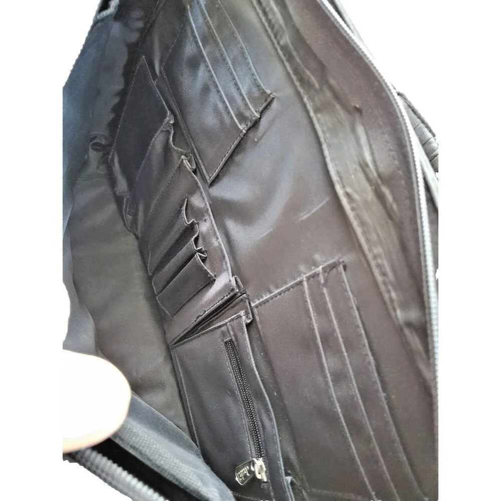Jourdan Black Nylon Laptop Briefcase Shoulder Bag Business Work Computer Case